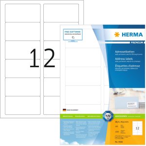 Etiquetas de dirección Premium A4, papel blanco...