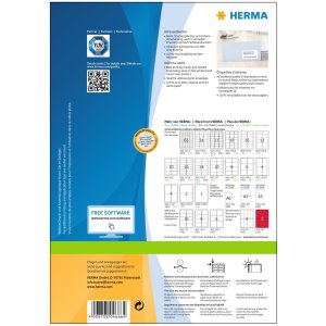 Etiquetas de dirección Premium A4, papel blanco 88,9x46,6 mm mate 1200 unid.