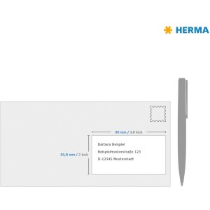 Etiquetas para direcciones Premium A4, papel blanco 96x50,8 mm mate 1000 unid.