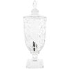 Clayre & Eef 6GL2386 Jarra de Zumo con Grifo y Tapa 3000 ml Cristal Redondo