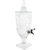 Clayre & Eef 6GL2386 Jarra de Zumo con Grifo y Tapa 3000 ml Cristal Redondo