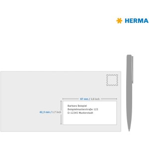 Etiquetas Premium A4, papel blanco 97x42,3 mm mate 1200 unid.