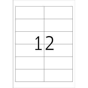 Etiquetas Premium A4, papel blanco 97x42,3 mm mate 1200 unid.