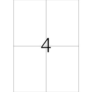 Etiquetas Premium A4, papel blanco 105x148 mm mate 400 unid.
