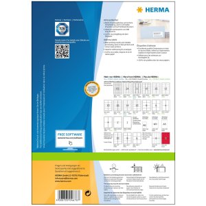 Etiquetas para direcciones Premium A4, papel blanco 99,1x38,1 mm mate 1400 unid.
