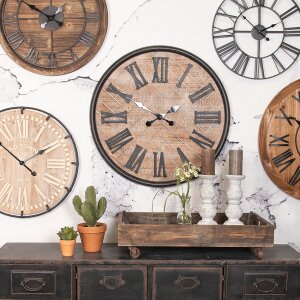 Clayre & Eef 5H0378L Decoración Bandeja con Ruedas 73x44x16 cm Madera Marrón