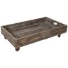 Clayre & Eef 5H0378L Decoración Bandeja con Ruedas 73x44x16 cm Madera Marrón