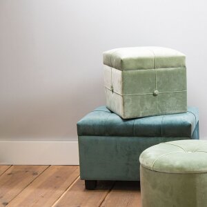 Taburete-Pecho 60x36x43 cm turquesa - 64061LT