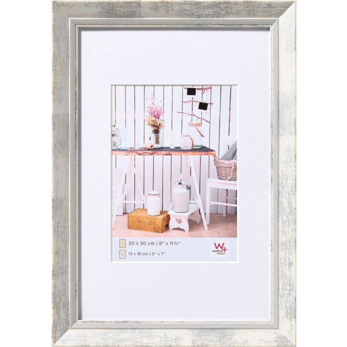 Marco Walther Chalet blanco 24x30 cm con passepartout 15x20 cm