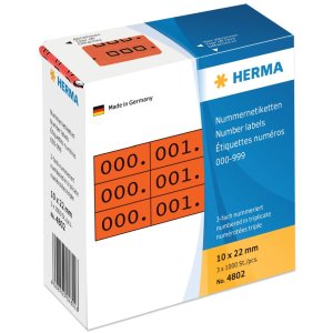 Etiquetas numéricas triple autoadhesivo 10x22 mm...