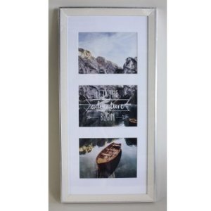 Marco de plástico galería Sierra, blanco, 25 x 55 cm (3 fotos)