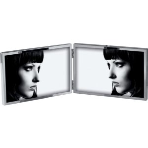 Marco de fotos de metal Mascagni M824 de 7x10 cm a 20x25 cm plateado y cobre brillante