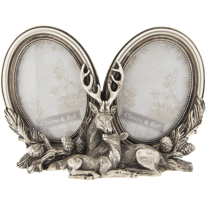 Marco de fotos 2F0564 color plata 17x2x17 cm - 6x8 cm (2) Marco de fotos