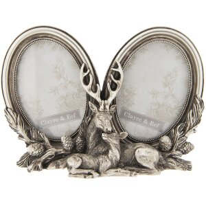 Marco de fotos 2F0564 color plata 17x2x17 cm - 6x8 cm (2)...
