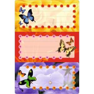 Etiquetas escolares Mariposas, begli mmert