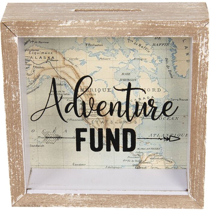 Hucha Adventure Fund 6H1734 marrón 15x5x15 cm