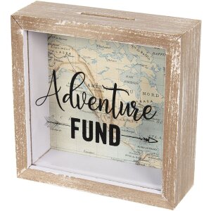 Hucha Adventure Fund 6H1734 marrón 15x5x15 cm