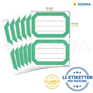 Etiquetas escolares forradas verde neutro 82x55 mm