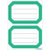 Etiquetas escolares forradas verde neutro 82x55 mm