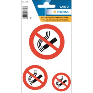 Etiquetas de instrucciones No fumar resistente a la...