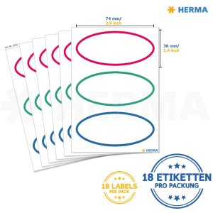 etiquetas escolares herma de tres colores