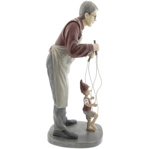Decoración Hombre con Marioneta 6PR2417 multicolor 16x14x36 cm Clásico Romántico