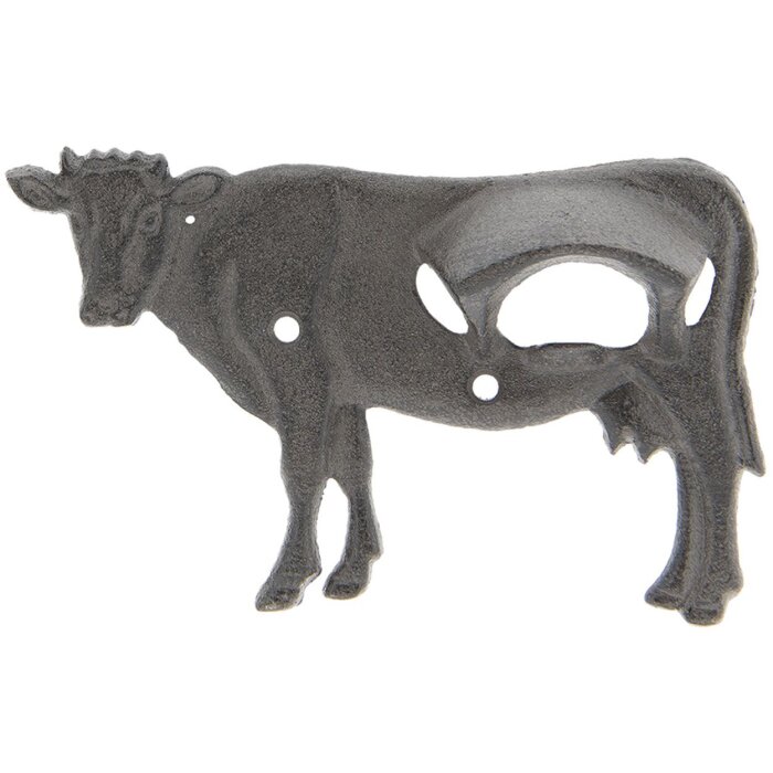 Clayre & Eef 6Y3035 Abrebotellas 16x3x10 cm Vaca Metal Marrón Rectangular