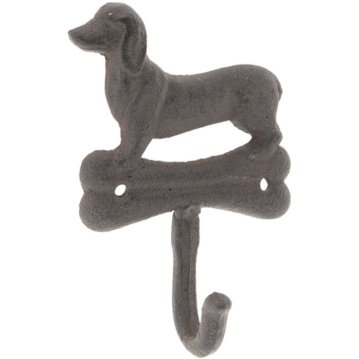 Gancho de pared perro 6Y3044 marrón 10x4x15 cm