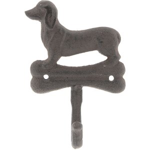 Gancho de pared perro 6Y3044 marrón 10x4x15 cm