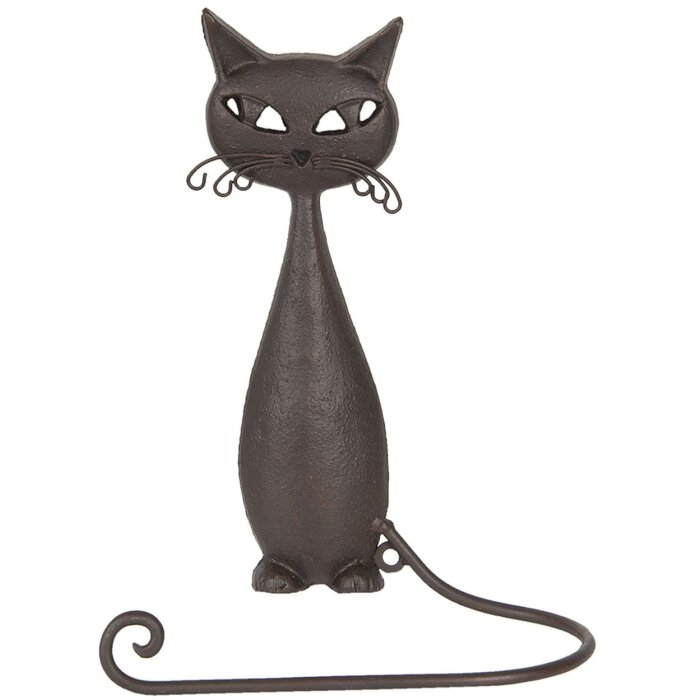 Toallero de Huésped Gato 6Y3175 marrón 19x9x28 cm