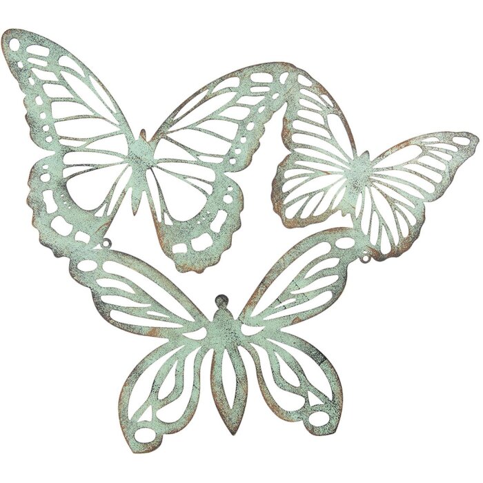 Decoración mural mariposas 6Y3184 verde envejecido 53x45 cm