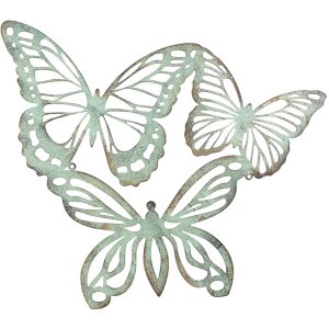Decoración mural mariposas 6Y3184 verde envejecido...
