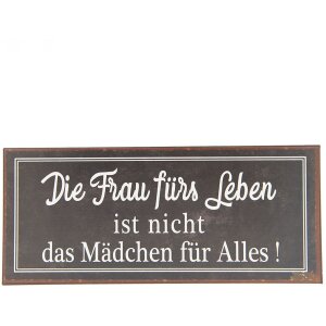 Cartel de texto 6Y3248 Marrón - Blanco 30x13 cm...