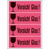 Etiqueta de envío precaución vidrio luminoso rojo 39x118 mm 1000 unid.