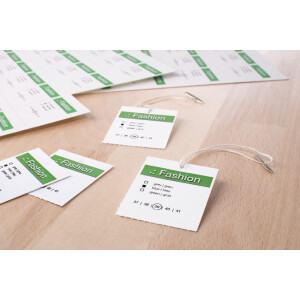 Etiqueta resistente al desgarro A4 52,5x93,5 mm papel blanco-lámina-papel perforado no adhesivo 1200 unid.
