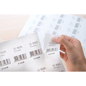 Etiqueta resistente al desgarro A4 52,5x93,5 mm papel blanco-lámina-papel perforado no adhesivo 1200 unid.