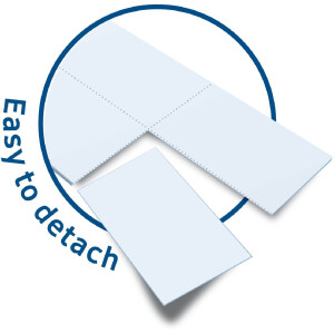 Etiqueta resistente al desgarro A4 52,5x93,5 mm papel blanco-lámina-papel perforado no adhesivo 1200 unid.