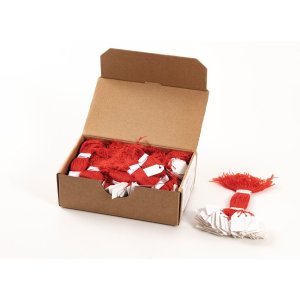 1000 unidades de etiquetas colgantes con hilo rojo 15x24 mm
