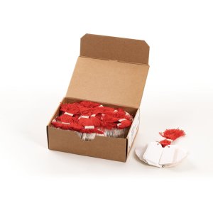 1000 etiquetas colgantes con hilo rojo 32x50 mm