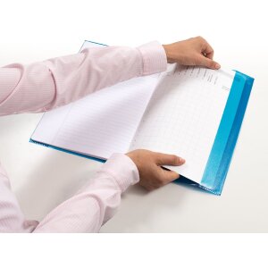 Portada cuaderno PP A4 transparente-azul