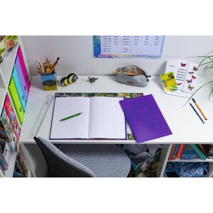Portada cuaderno PP A4 transparente-morado