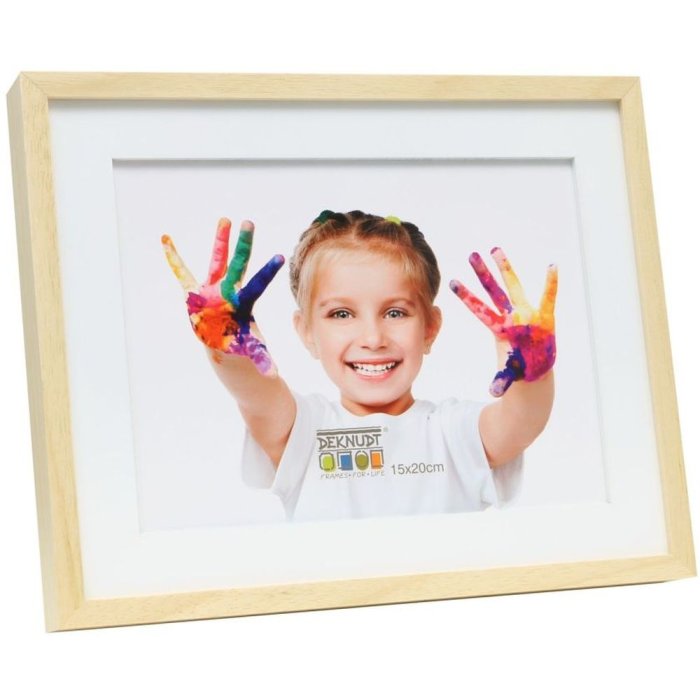 Marco con passepartout madera color natural S67WH