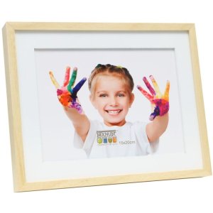 Marco con passepartout madera color natural S67WH