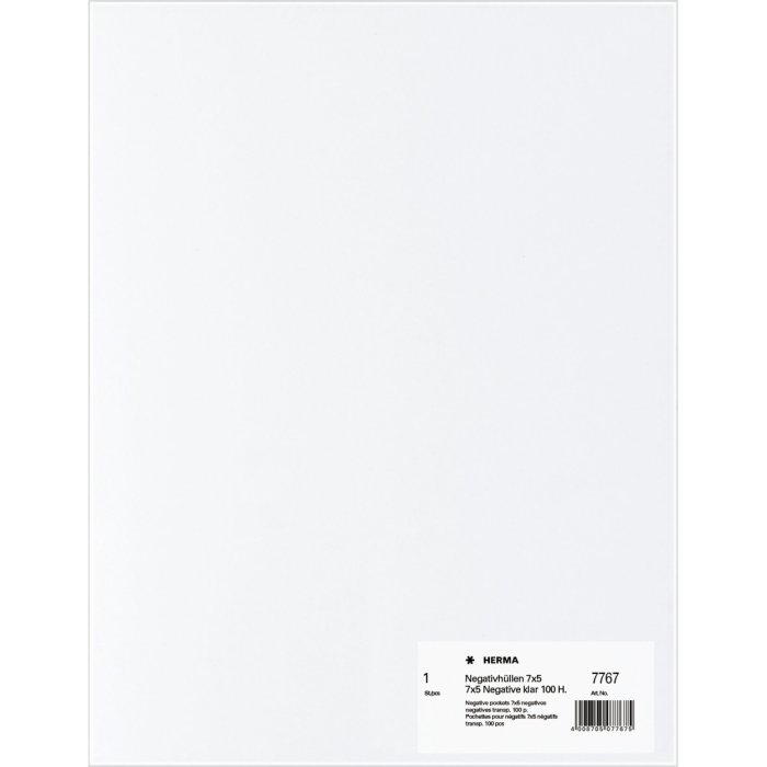 Fundas para negativos HERMA transparentes para tiras de 7 x 5 100 unidades