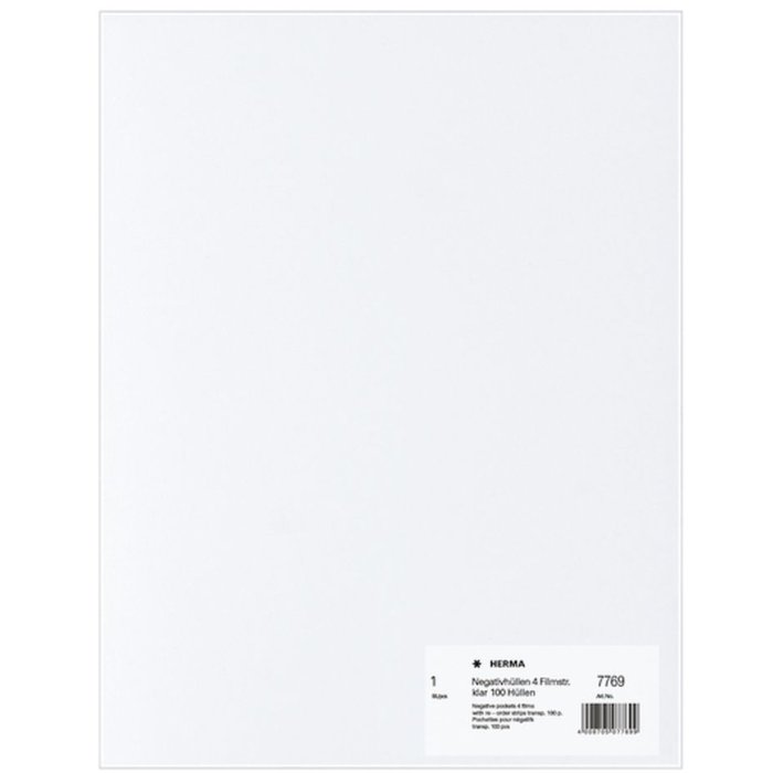Fundas para negativos HERMA transparentes 4 tiras de película transparentes 100 unidades
