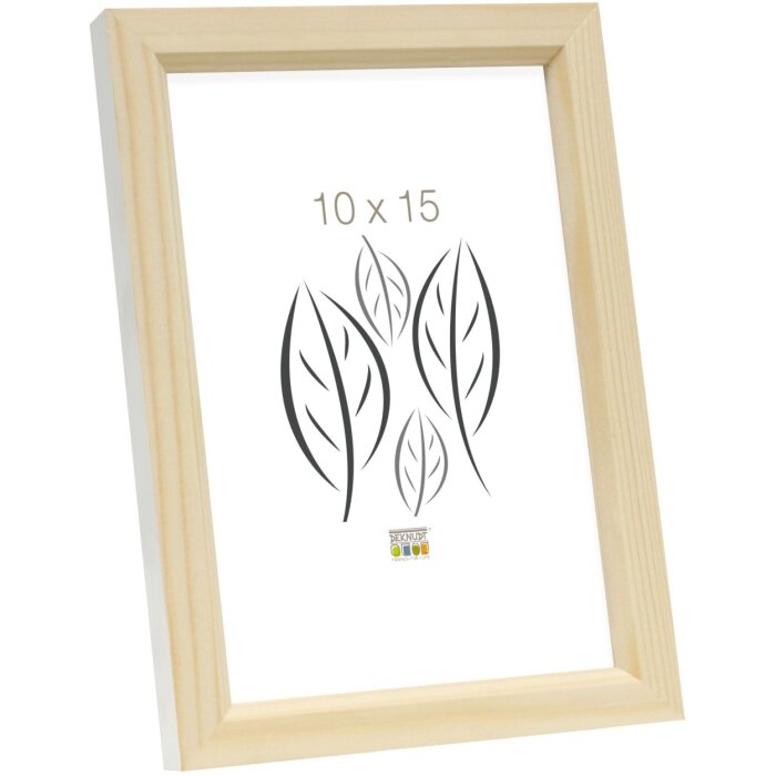 S233H1 Marco de madera en color natural con borde exterior blanco 20x28 cm