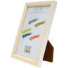 S233H1 Marco de madera en color natural con borde exterior blanco 24x30 cm