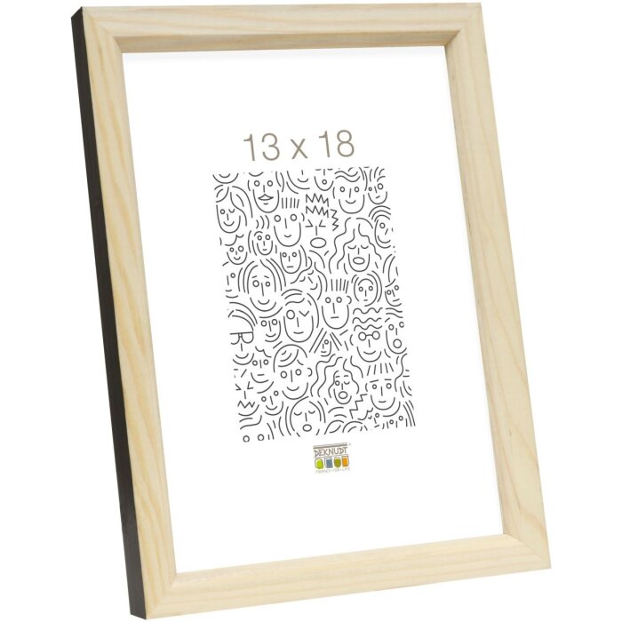 S233H2 Marco de madera en color natural con borde exterior negro 9x13 cm