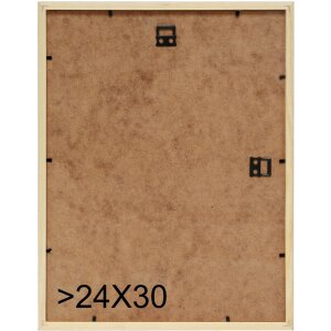S233H4 Marco de madera en color natural con borde exterior rojo 18x24 cm