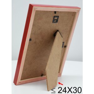 S233H4 Marco de madera en color natural con borde exterior rojo 24x30 cm